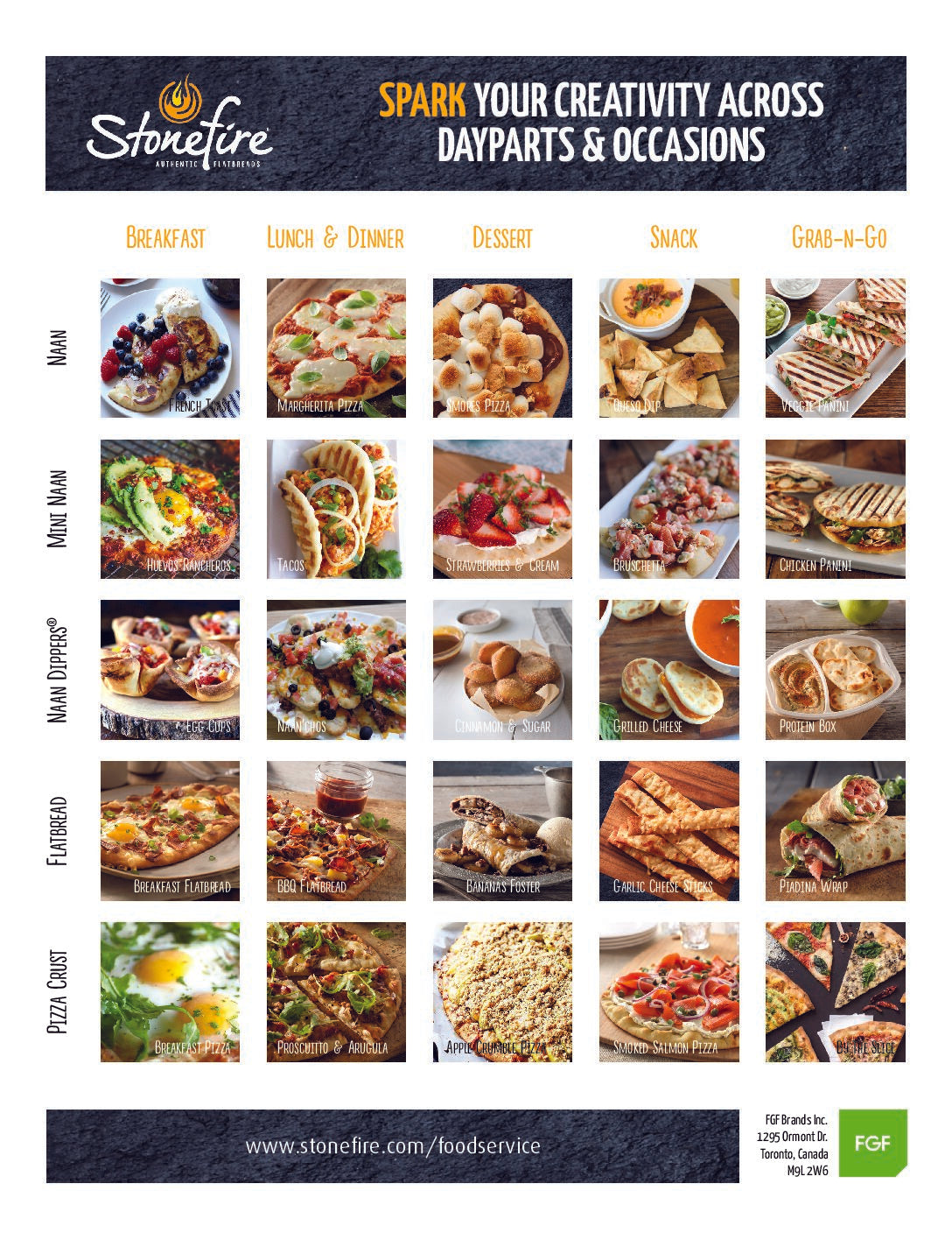 Stonefire® recipe inspiration across dayparts