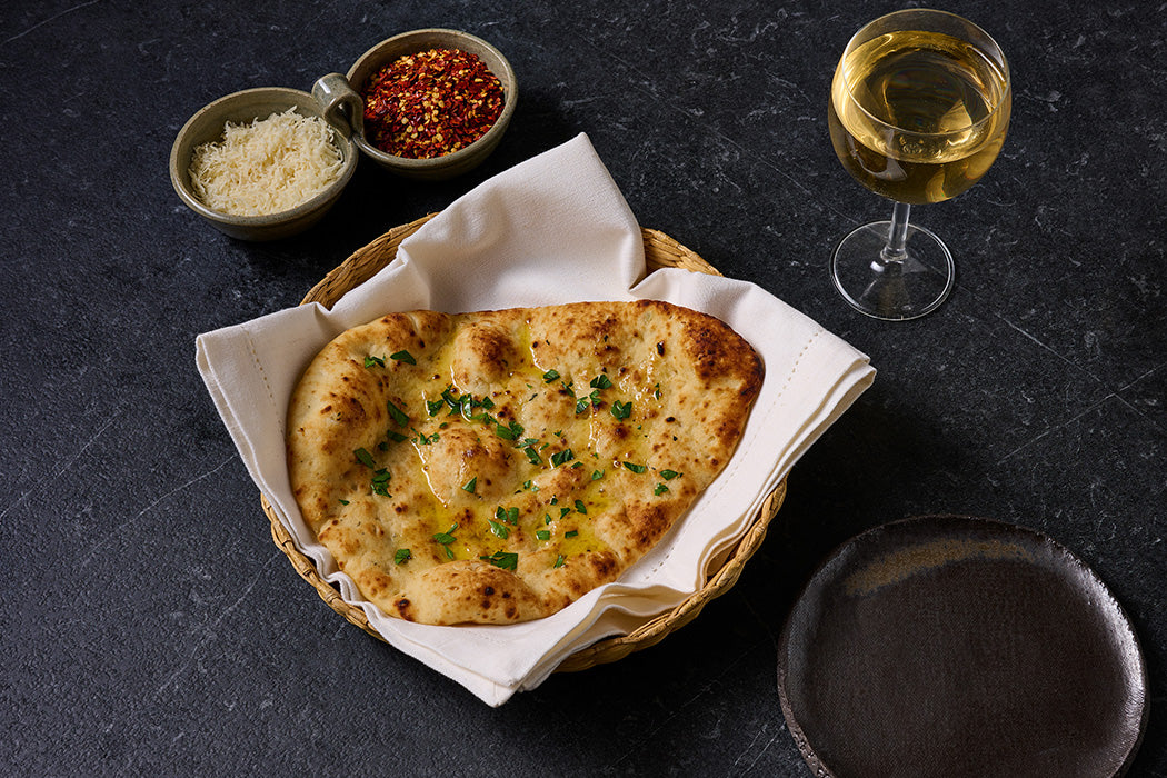 Fire-Roasted Garlic Teardrop Naan